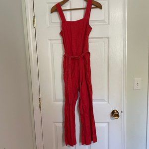 Everlane Red Linen Jumpsuit
